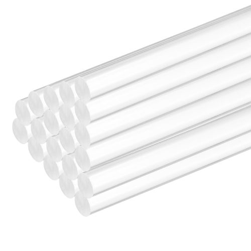 MECCANIXITY 20 Pcs Acrylic Round Rods 5/16" x 12" Clear Acrylic Dowel Rods Sticks Plastic Sticks Strip for Model Making DIY Crafts Lighting Gardening Decorations - 8mm x 300mm