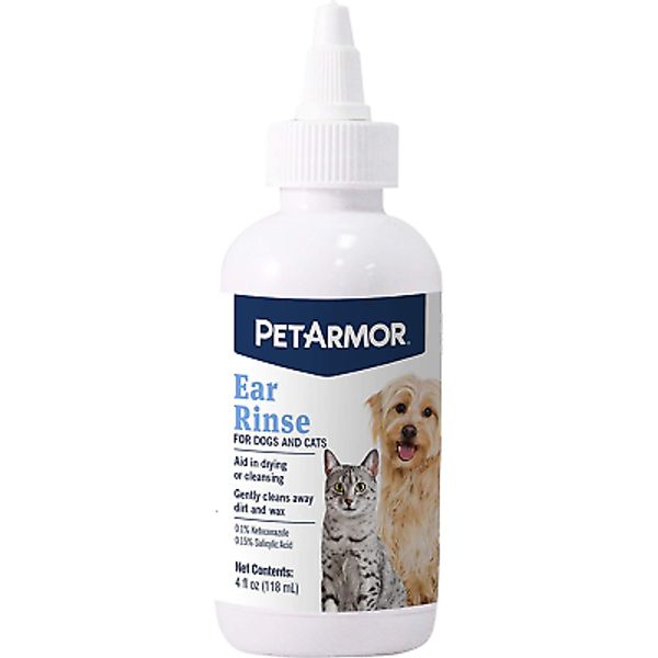 PetArmor Ear Rinse for Dogs & Cats, 4 Oz, Cleans Dirt, Yeast, Wax