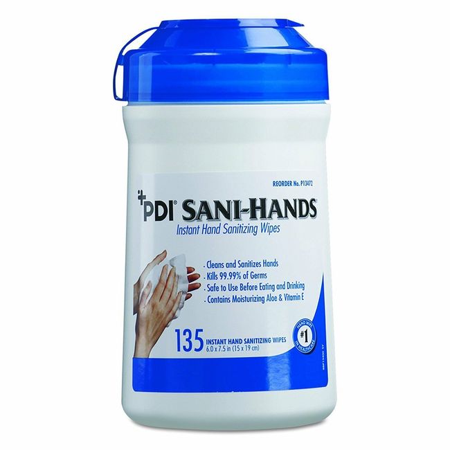 PDI Instant Hand Sanitizing Wipe 6 in. x 7½ in. (Canister of 135)