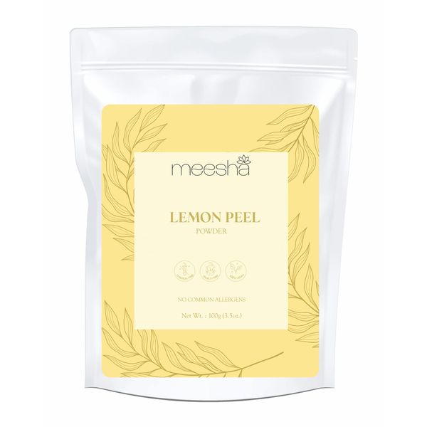 meesha Lemon Peel Powder Citrus Limon Powder | Hydrating, cleansing, de-tanning, exfoliating powder | Rich in vitamin C | DIY face masks, body scrubs, bath salts, hair treatments | 100% Natural