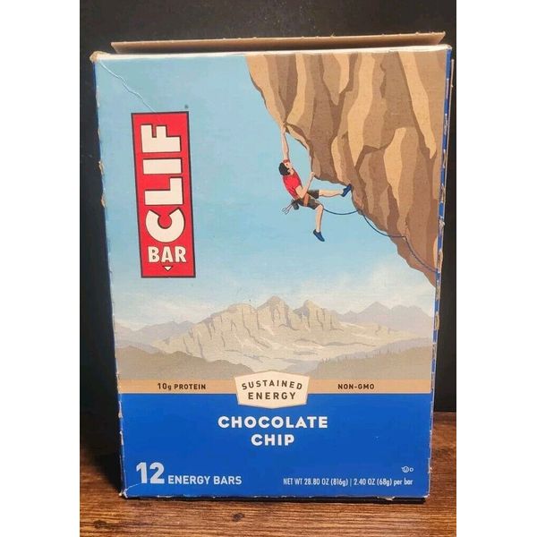 Clif Energy Bar - Organic Oats, Plant Based, Non-GMO - Chocolate Chip, 12 Bars