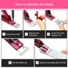 Acrylic Nail Clipper Nail Trimmer with Cuticle Pusher Spoon Nail Cleaner and 2 Pieces Nail Files Manicure Tools for Artificial Nail (Black)(Purple)