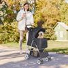 Pet Stroller 4 Wheels Dog Cat Stroller Foldable Puppy Stroller with Cup Holder