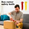 2PCS Box Cutter, Compact Aesthetically Pleasing Portable Box Opener Ttool, Practical Box Opener Ergonomic Handle Multifunctional (Yellow Red)
