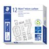 STAEDTLER 250 07-2B Mars Micro Feinminen, Minendurchmesser 0.7 mm, 2B, 12 Stück, graphitgrau