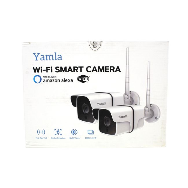 Yamla Wi-Fi Smart Camera With Alexa White 2 Pack