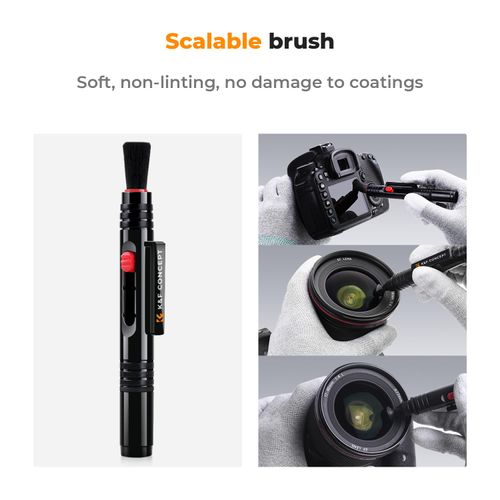 K&F Concept Lens Cleaning Pen, 3 PCS Two-in-One Function with Cleaning Brushes & Carbon Tips, Suitable for Camera Lens and Filter Cleaning…