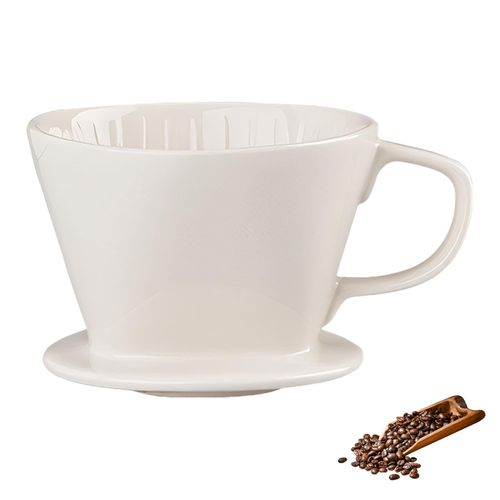Marirao Pour Over Coffee Maker, Manual Brew Maker, Single Cups Non-Electric Pour Over Coffee Dripper, Porcelain Slow Brewing Accessories for Gifts, (White, Medium,2-4cups)