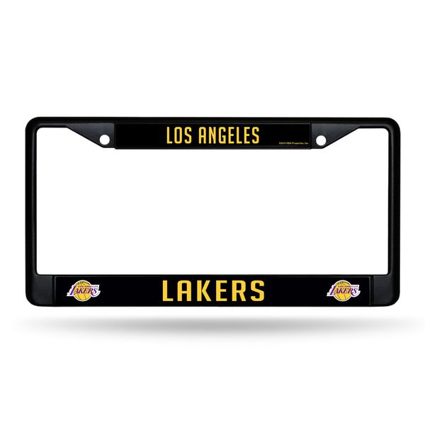 Rico Industries NBA Los Angeles Lakers Standard Chrome License Plate Frame, 6 x 12.25-"