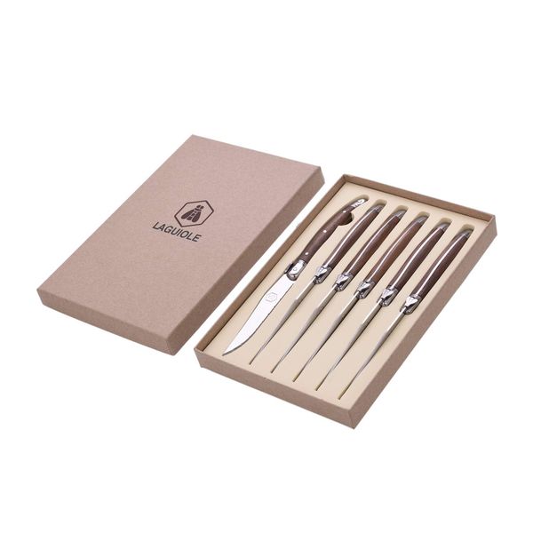 LAGUIOLE - Set mit 6 Steakmessern aus Nussbaumholz