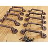 10 Cast Iron RUSTIC Barn Handle Gate Pull Shed Door Handles Fancy Drawer Pulls 