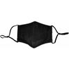 2 Cotton Black Face Mask Elastic ear straps with adjusters Washable Hand Machine
