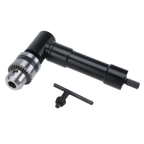 RealPlus Right Angle Attachment 90 Degree Cordless Right Angle Drill Adapter with 3/8" Keyed Chuck 8mm Hex Shank