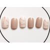 Sttiafay Short Square Press on Nail Glossy Gradient Khaki False Nails Tips Artificial Finger Manicure for Women and Girls (Khaki)