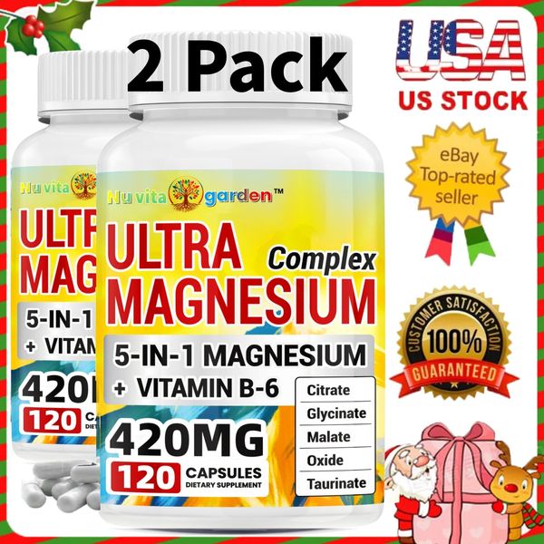 420mg Magnesium Complex Supplement - Has 5 Forms of Magnesium, Support Sleep