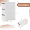 3Drawer Small Space Rolling Organizer Unit Narrow Storage Cabinet Built-In Wheel