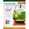 GEX Aquarium Glass Base 200 Compact Aquarium Waterproof Plate with Light Stand Maple