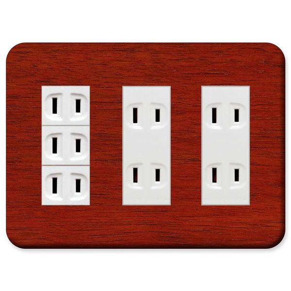 Panasonic 051-075 051 051 Modern Plate Outlet Plate (3 Row for 9 Covers) WN6009W Outlet Cover, Switch Plate, Woodgrain Pattern, 250 Design, Made in Japan