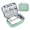 Miloocul Large Capacity Electronics Accessory Organizer - Travel Case with Adjustable Divider, Waterproof, Shockproof (Light Green, Single Layer)