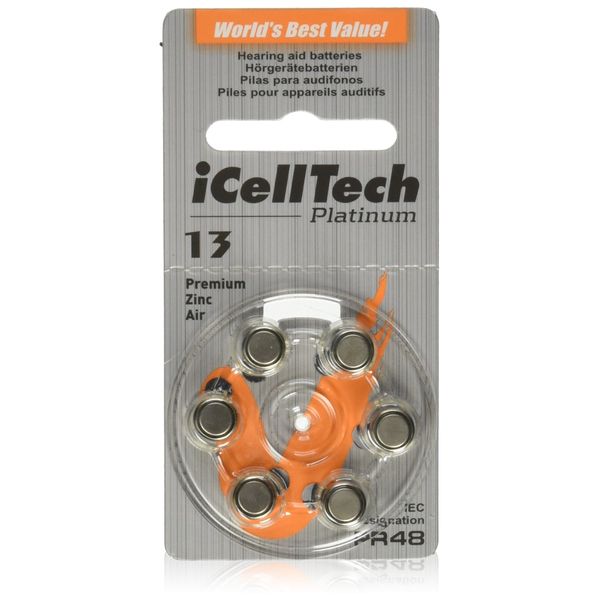 iCell Tech Size 13 Hearing Aid Batteries (60 batteries)