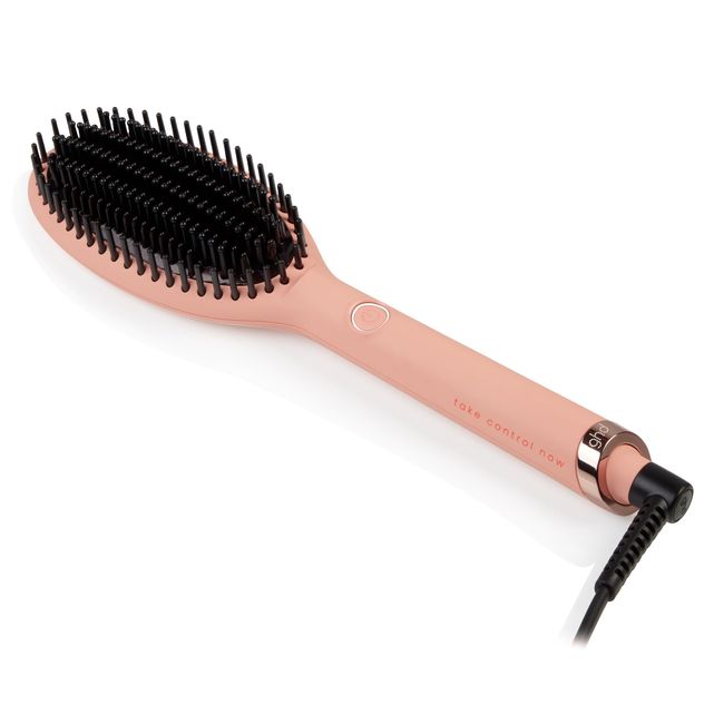 ghd glide Pink Peach Hot Brush, Glättbürste mit Keramikheiztechnologie und Ionisator