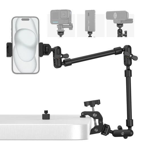 SMALLRIG 22" Magic Arm w Clamp, Overhead Phone Mount, Flexible Desk Camera Mount & Clamp, Articulating Friction Boom Arm w Thread Adapter, for Light, Webcam, Mic, Action Camera