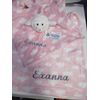 Pink Plaid Bear Personalized Security Blanket Gift Set , Custom Pink Bear Gift,