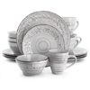 Elama Malibu Calcite 16-Piece Dinnerware Set In Light Gray