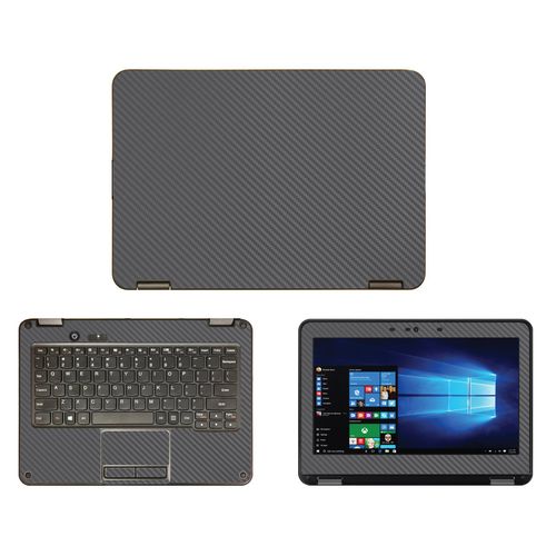 Decalrus - Protective Decal for Lenovo N23 / N24 Windows Edition (11.6" Screen) Laptop Grey Carbon Fiber Skin Skins Decal wrap CFlenovoWinN23_11Grey
