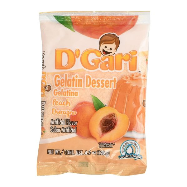 D`Gari Water Gelatin Peach, 4.2 Ounce