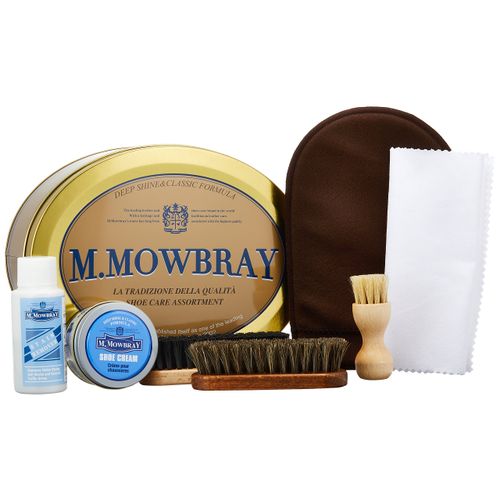 M. Mowbray Shoe Care Shoe Polish Kit, St William Set, Shoe Cream, Brush, Cleaner, Cloth, Gift, Present, Smooth Leather, neutral