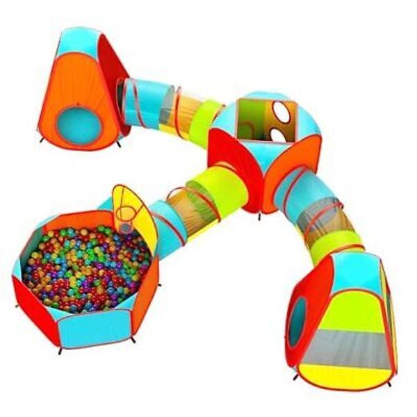 7pc Kids Play Tent with 1 Big Ball Pit for Babies, 7pc Play Tents and Tunnels