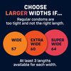 57E: Wide (57), Length 5.6” (E)