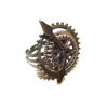 OneSize Ring Steampunk with Gears and Hands of time