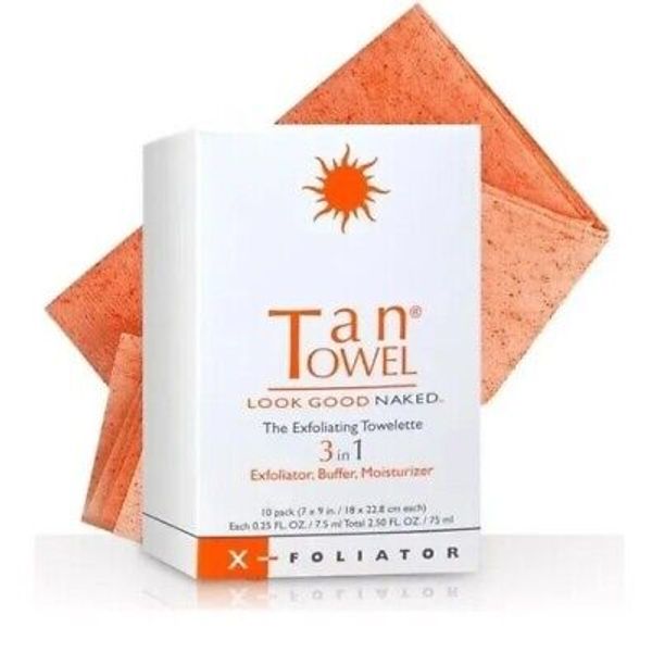 Exfoliating Towelettes- 3in1  Tantowel  Xfoliator 10 pack