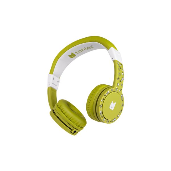 tonies Kids Headphones Wired for Toniebox, Kid-Safe Volume-Limiting Cushioned Over Ear Headphones for Listening to Audiobooks, 1.2m Cable and 3.5mm Jack, Green