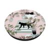 Black Cats and Potted Plants Trendy Cat Pattern Pink PopSockets Swappable PopGrip