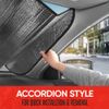 Jumbo Car Windshield Reversible Shade Auto Sun Shade Foldable Metallic Black