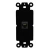 RiteAV - Cat5e Ethernet 1 Port Wall Plate Decorative (Insert) - Rocker [Black/Black]