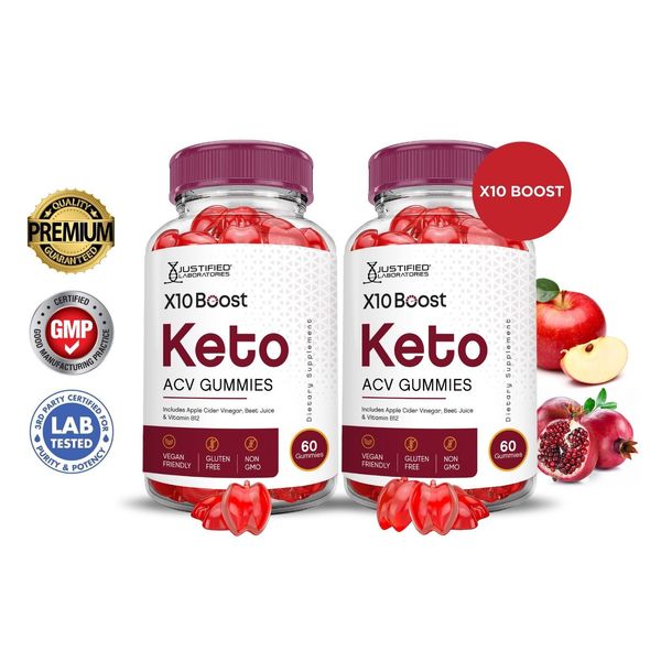 X10 Boost Keto ACV Gummies 1000MG Apple Cider Vinegar 120 Gummys