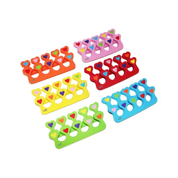 Premium Colorful Heart Toe Separators - Cute Design for Kids - Super Soft, Durable 24 Pieces ZMOI