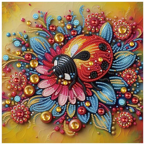 Sanjee 5D Special Shape Diamond Art Kits for Beginners, Ladybug Diamond Painting Kits for Adults, Crystal Rhinestones Diamond Painting for Home Wall Decoration Gift, 12×12inch