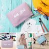2 Pieces Travel Cosmetic Bag, Small Makeup Bag, Mini Cosmetic Bag, Coin Bag, Cotton Linen Portable Toiletry Bag with Zipper for Travel, Holiday, Daily Life (Blue, Purple)