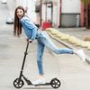 Foldable Kick Scooter w/ Adjustable Height & Rear Wheel Brake System for 12+