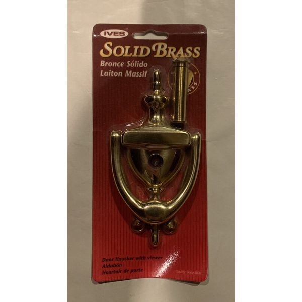 BRAND NEW solid brass door knocker with viewer