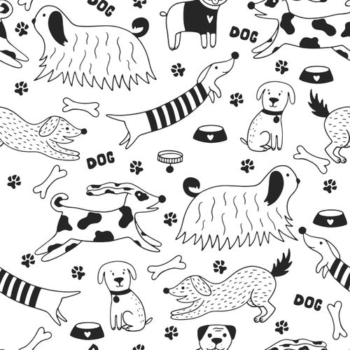 Mangoloo Peel and Stick Wallpaper Black and White Contact Paper Modern Dog Animal Wall Paper Textured Self Adhesive Removable Wallpaper for Nursery Kids Room Cabinets Shelf Liner Vinyl Roll 17.5"x102"