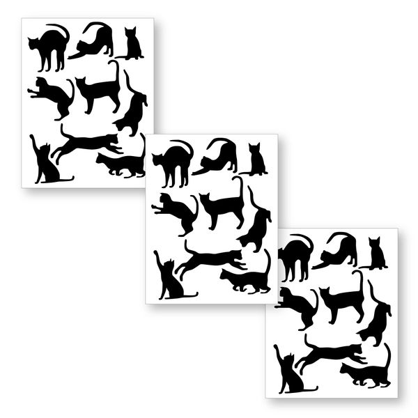 DAIVARNING Wall Sticker Cat Decoration 3 Sheet Set