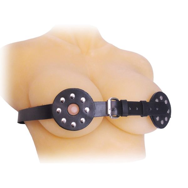 Strict Leather Studded Spiked Breast Binder with Nipple Holes