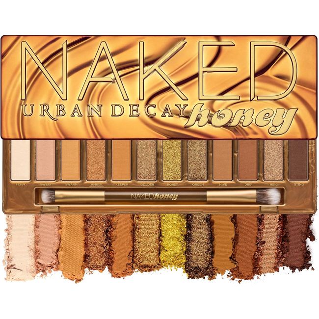 Urban Decay Naked Honey Eyeshadow Palette, 12 Golden Neutral Shades - Ultra-Blendable, Rich Colors with Velvety Texture - Set I