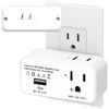 Multiple Power Plug Outlet Wall Extender Adapter with 2 AC Outlets 2.1A USB Port